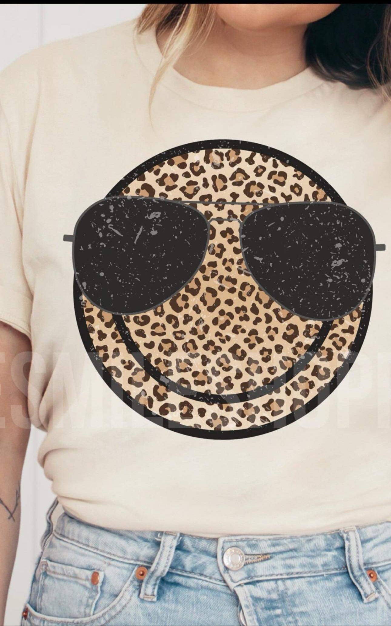 Smiley Sunglass Leopard Print Comfort Colors