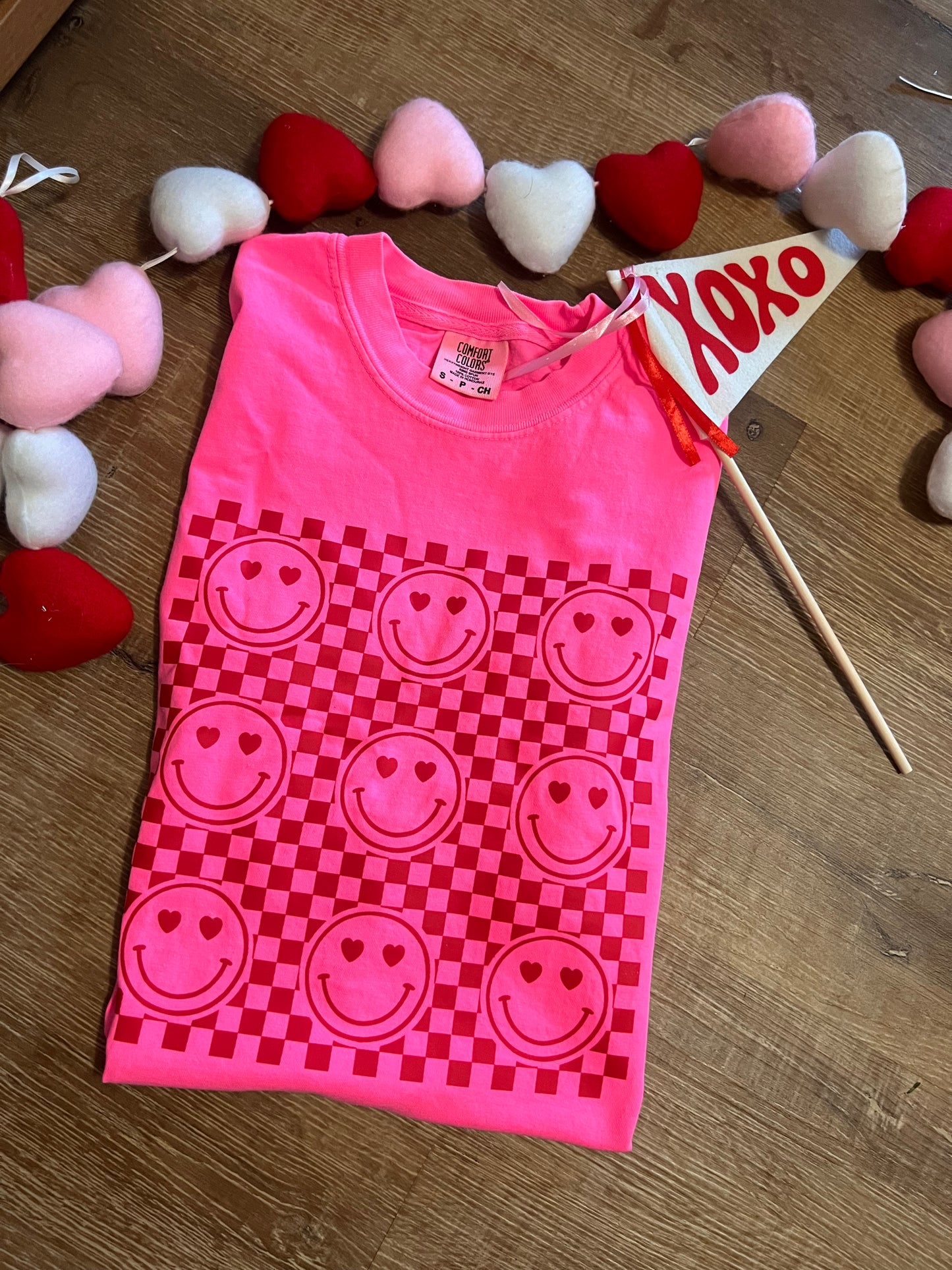 Smiley Hearts Comfort Colors Tee