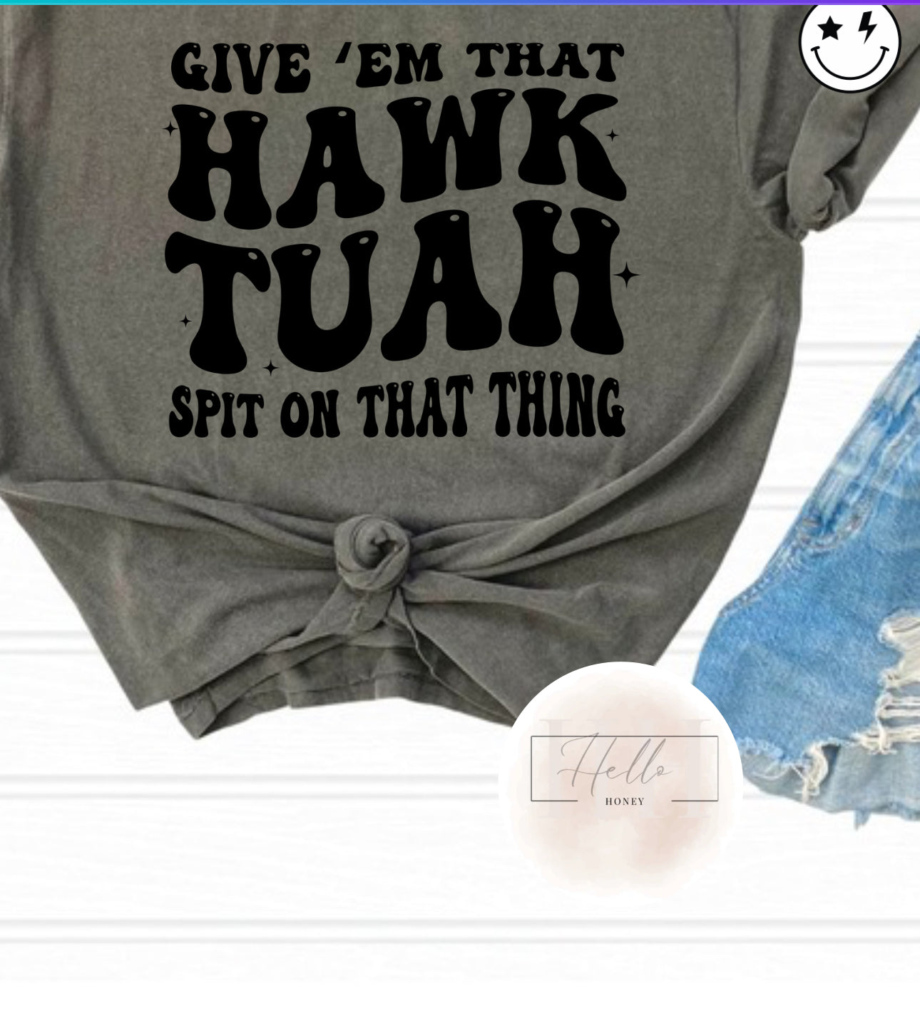 Hawk Tuah Smile FRONT POCKET AND BACK LOGO