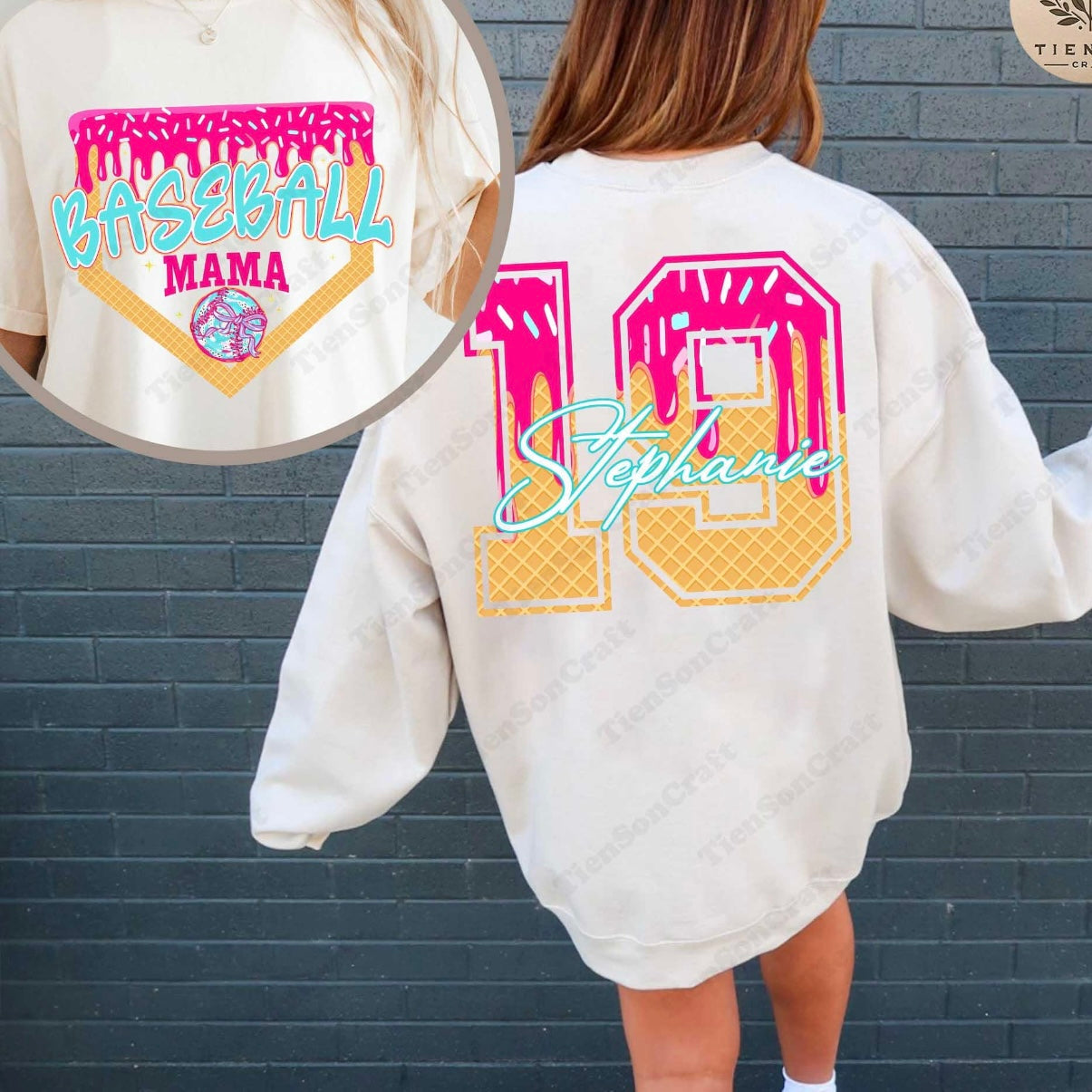 Baseball MAMA Dripping with custom name / number