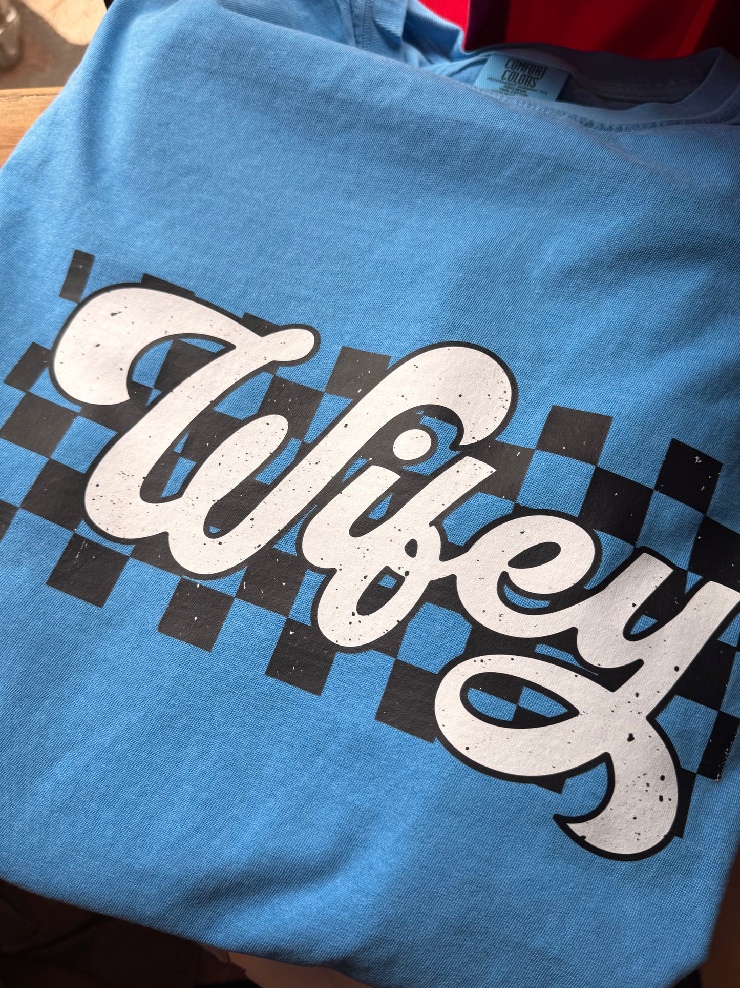Wifey Comfort Colors Retro Checkered