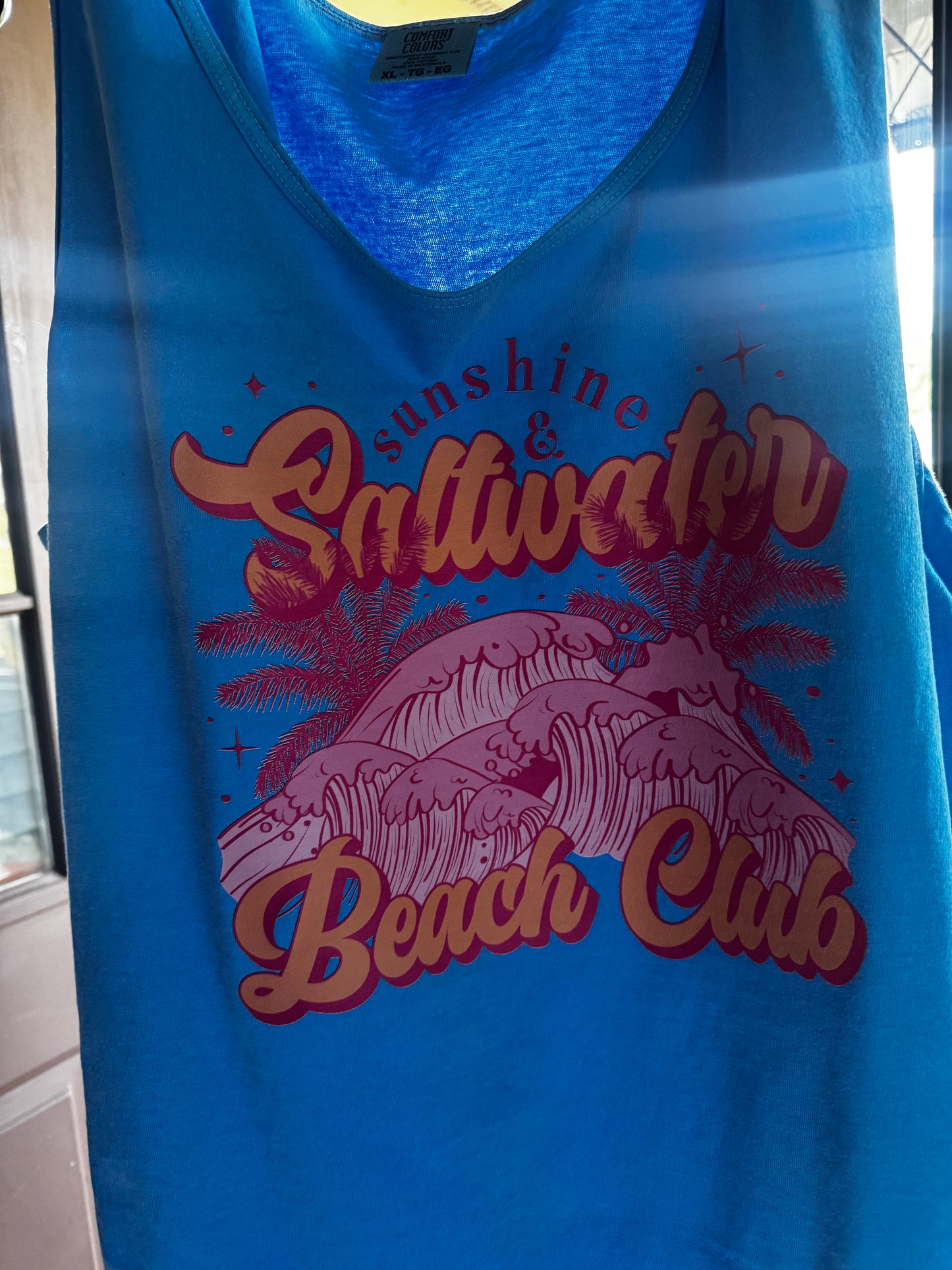 Comfort colors salty water Royal blue tank top