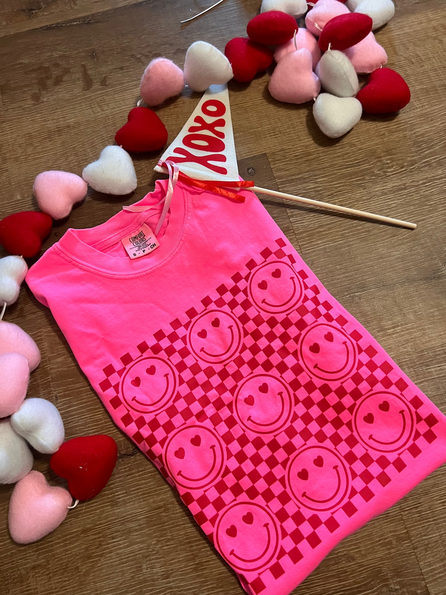 Smiley Hearts Comfort Colors Tee