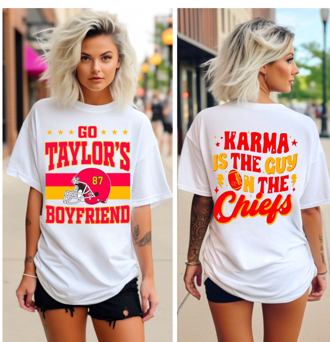 Go Taylor's Boyfriend Karma is the guy on the chiefs youth