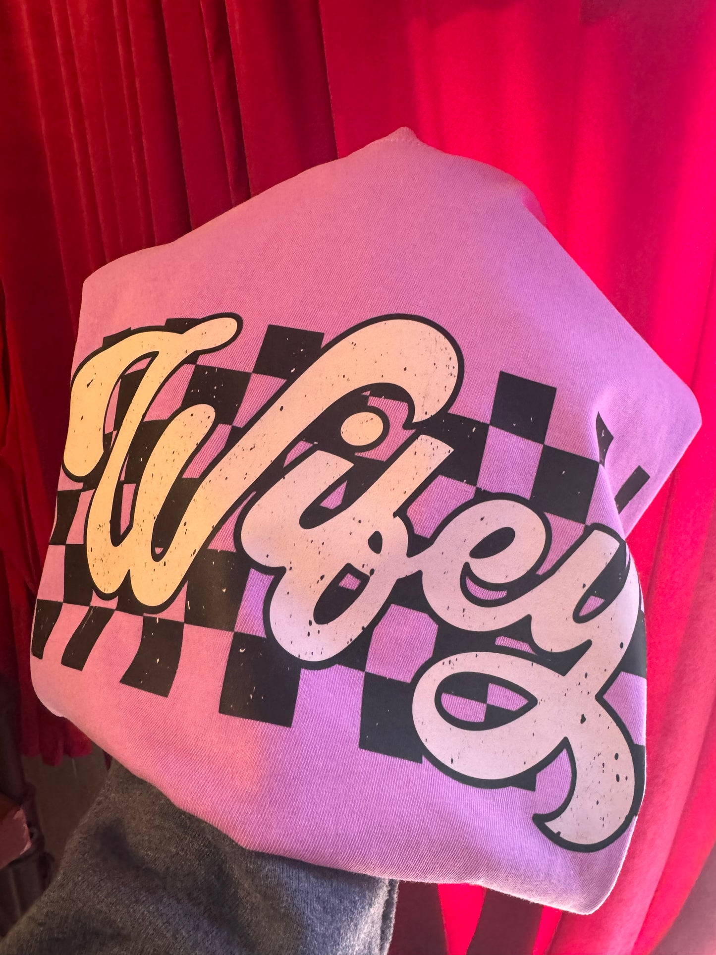 Wifey Comfort Colors Retro Checkered