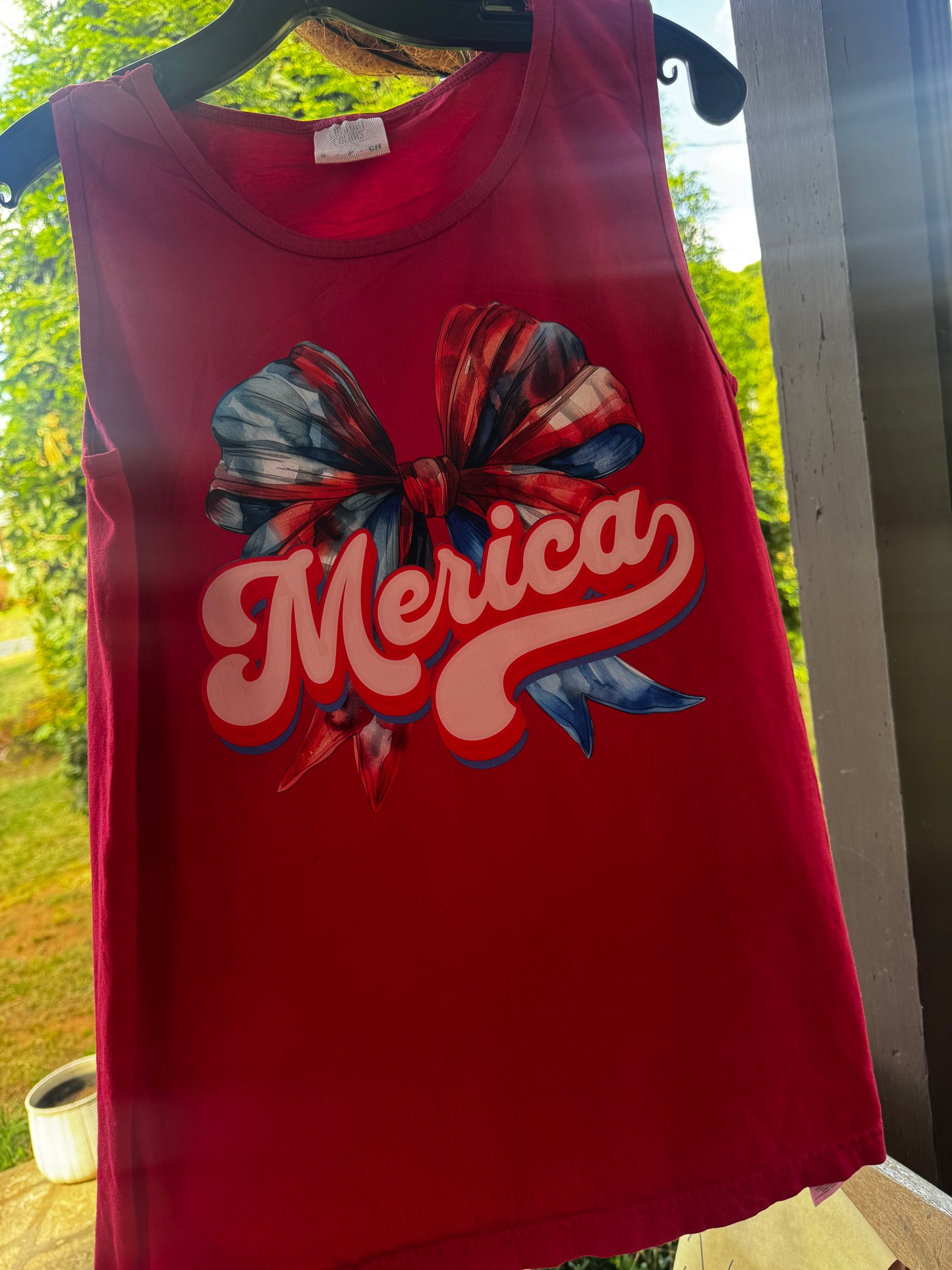 Comfort colors red American bow