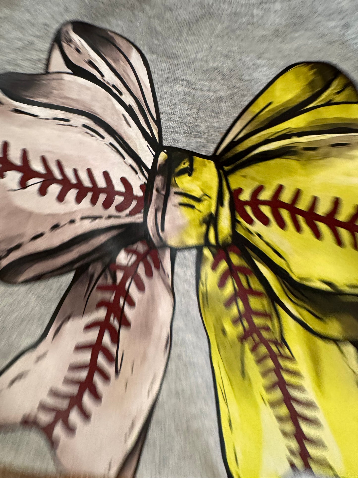 Big BOW HALF Softball half Baseball