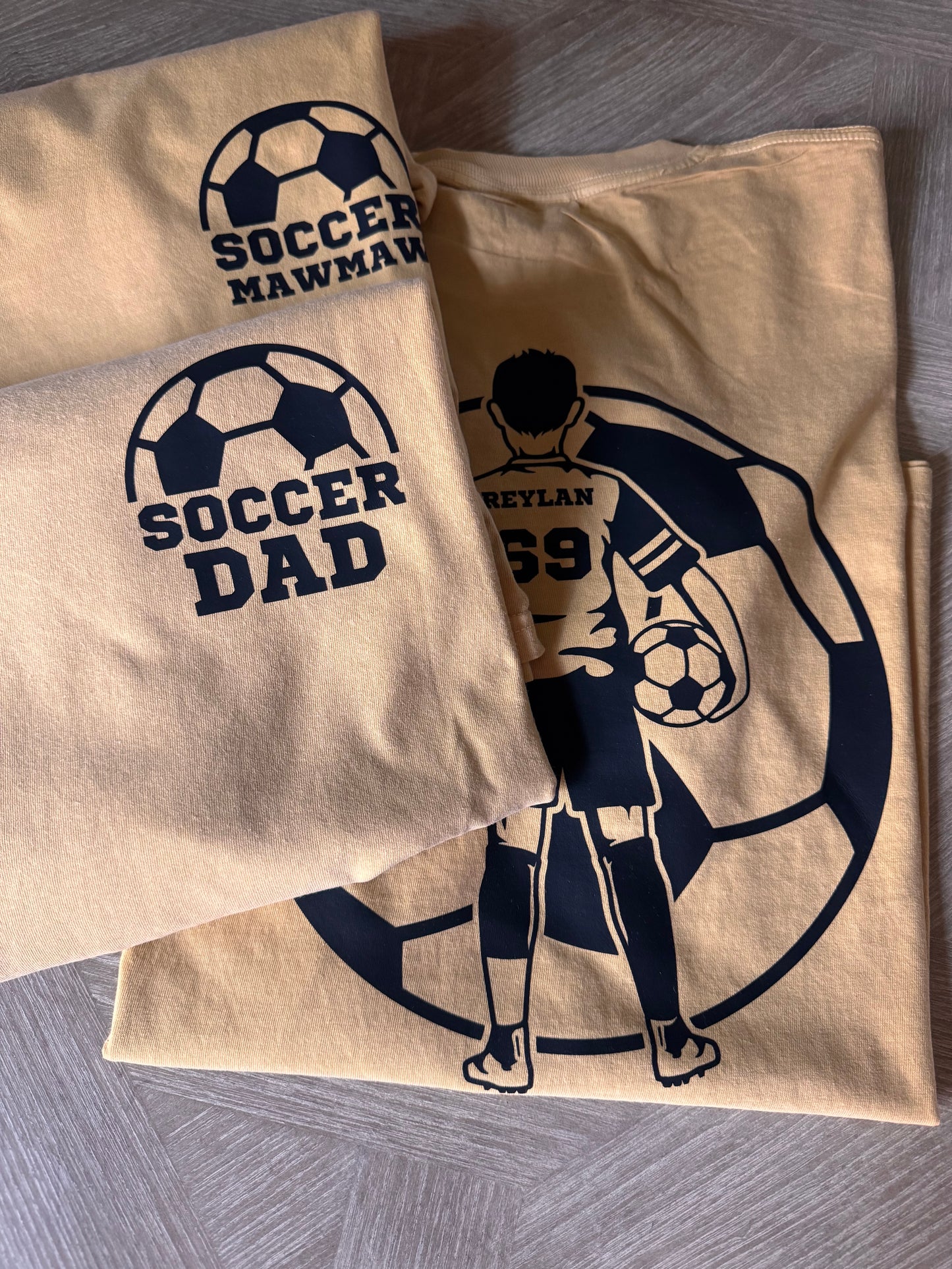 Soccer ball player and name number