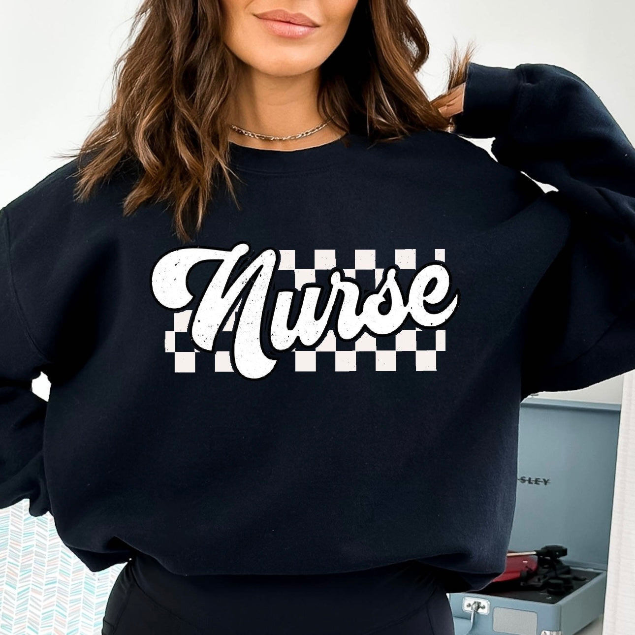 Nurse Comfort Colors Retro Checkered
