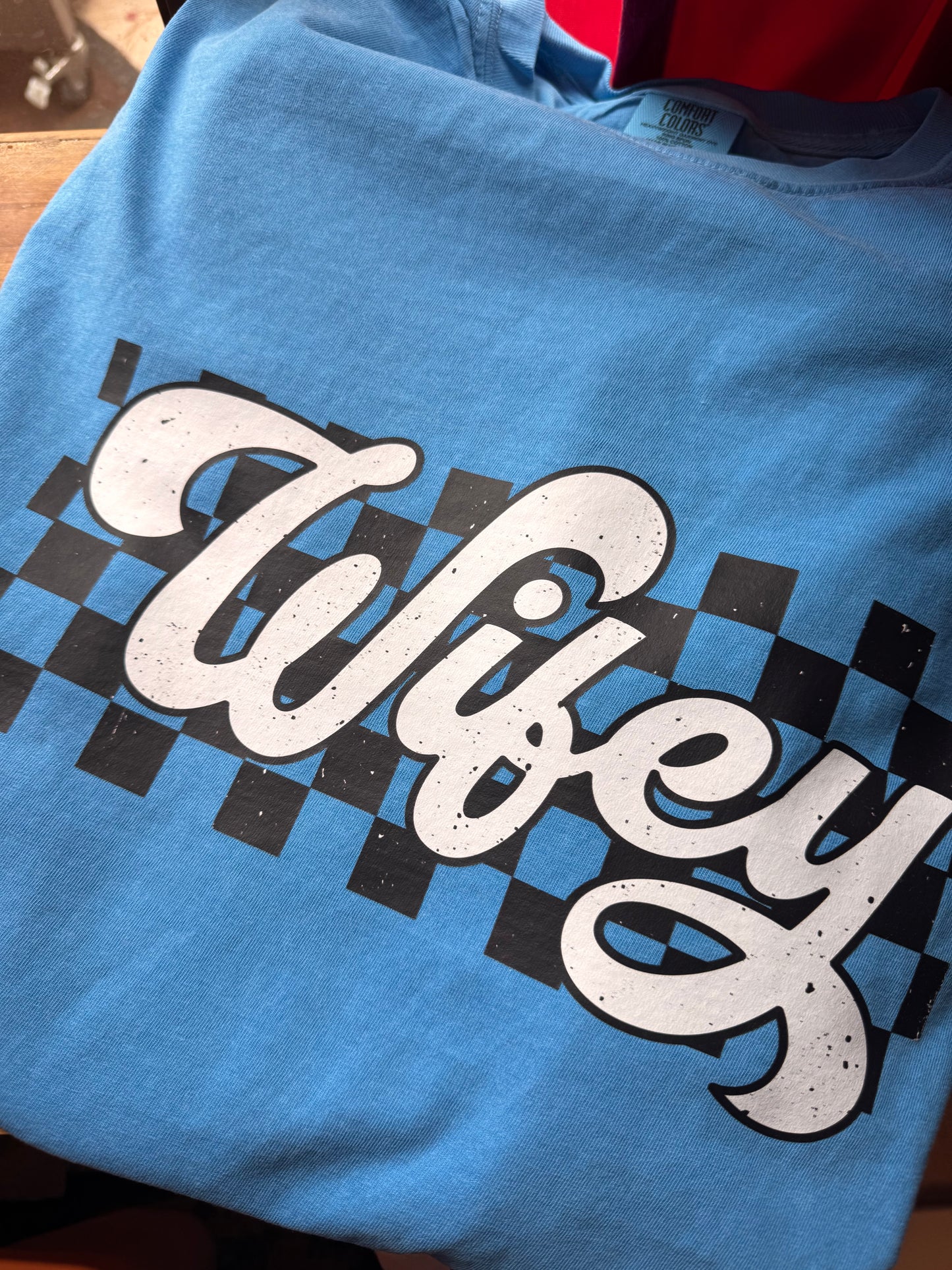 Wifey Comfort Colors Retro Checkered