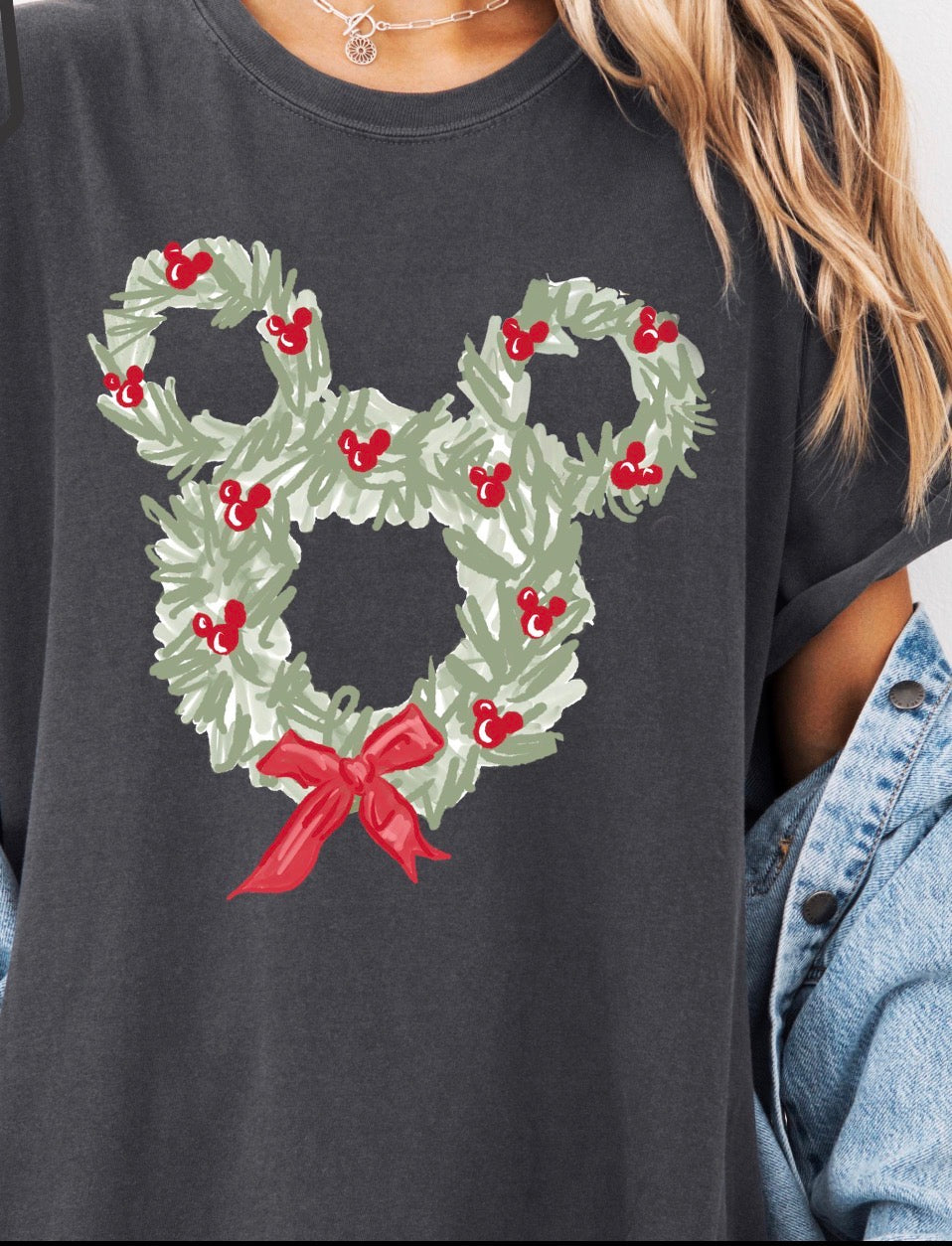 Mickey Christmas Green Bow