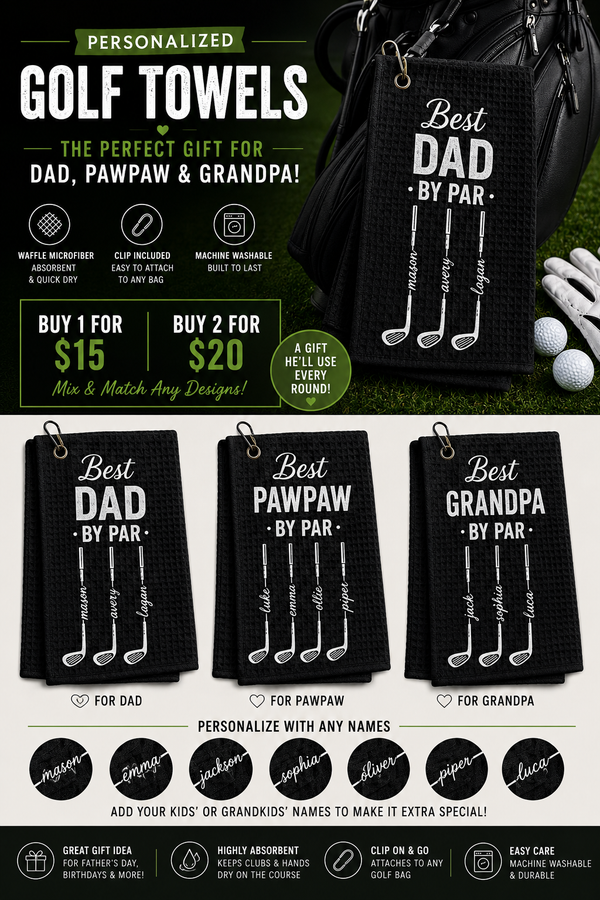 Custom Golf Towels with names