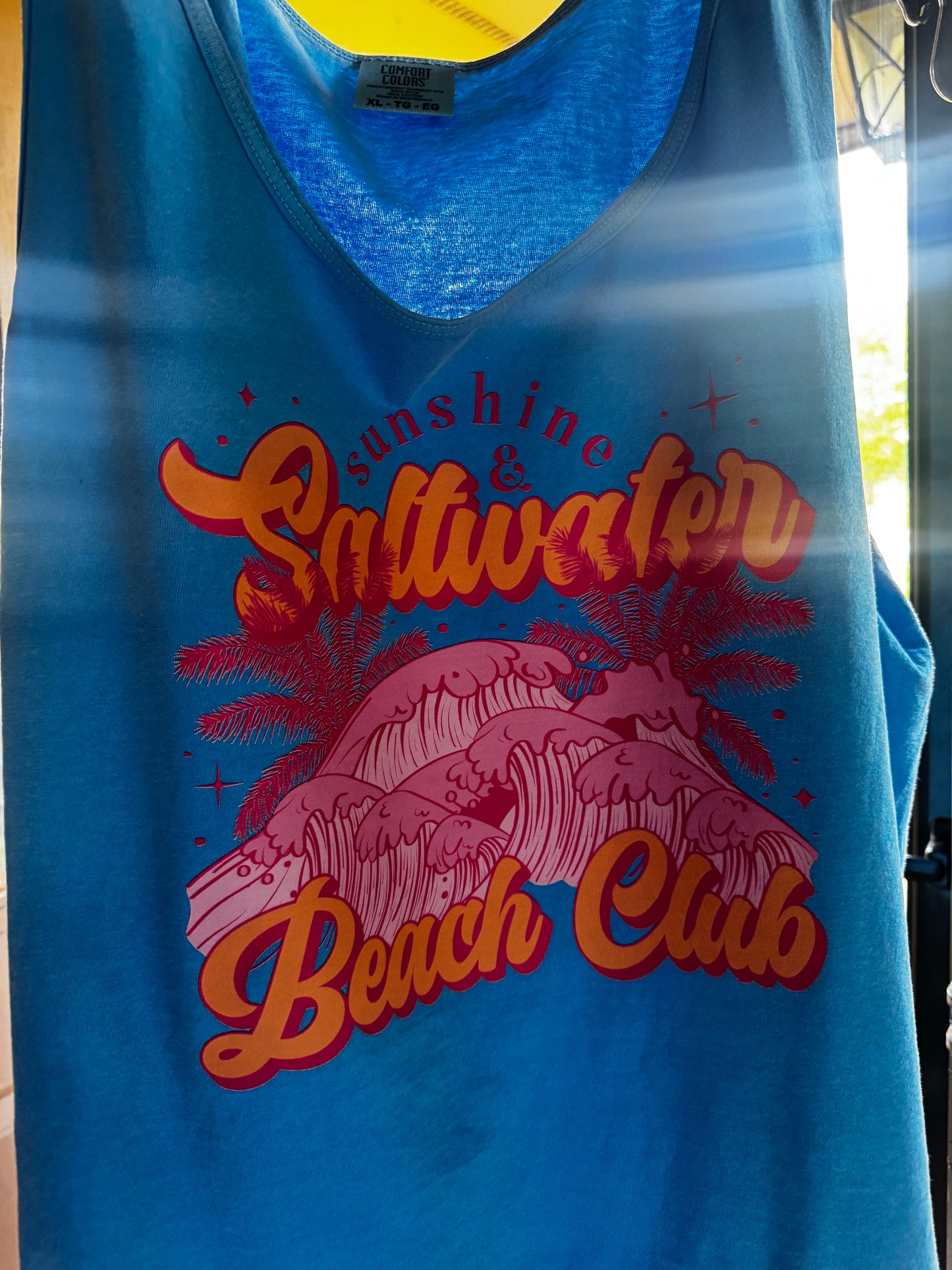 Comfort colors salty water Royal blue tank top