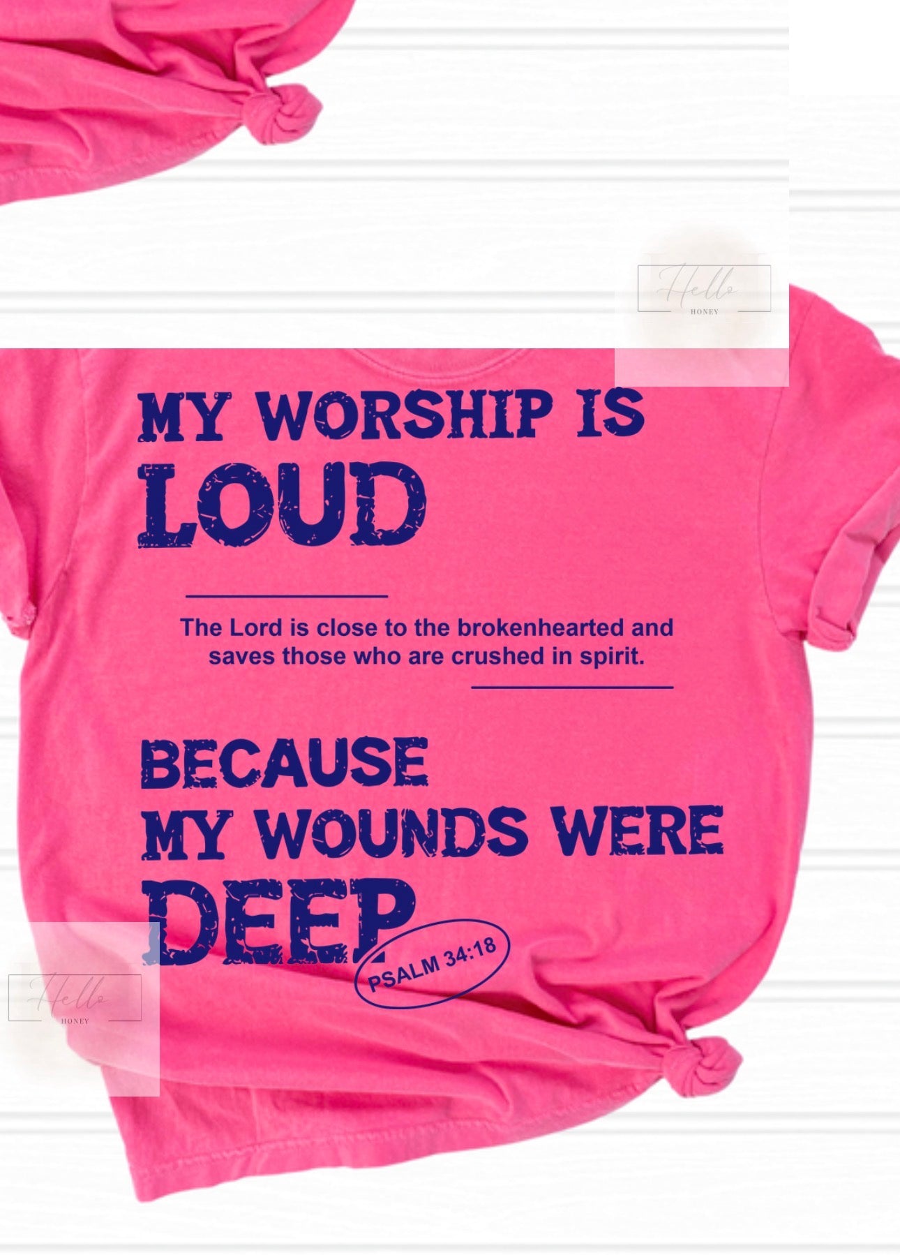 My worship is loud ( Navy Text )