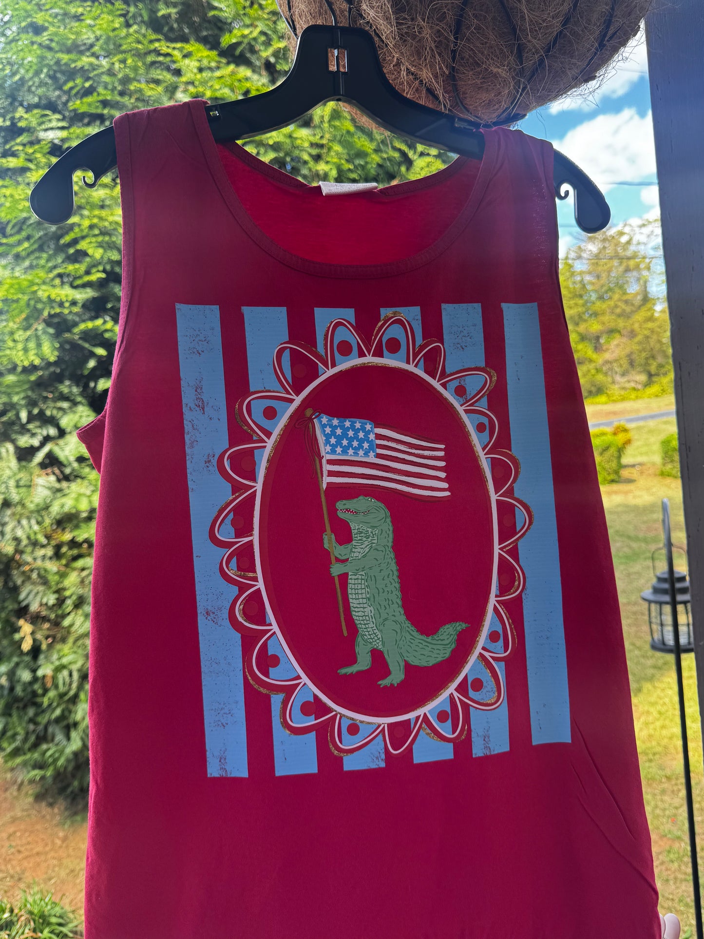 Comfort colors red gator tank top