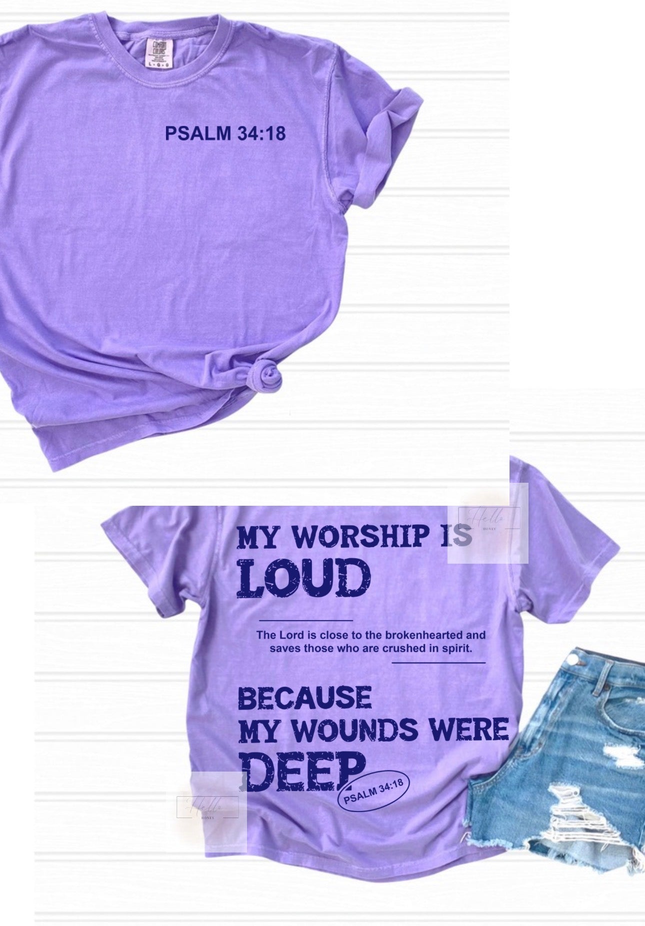 My worship is loud ( Navy Text )