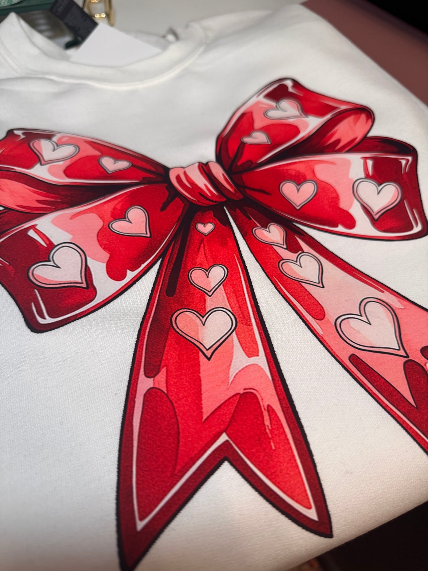 Red big heart bow