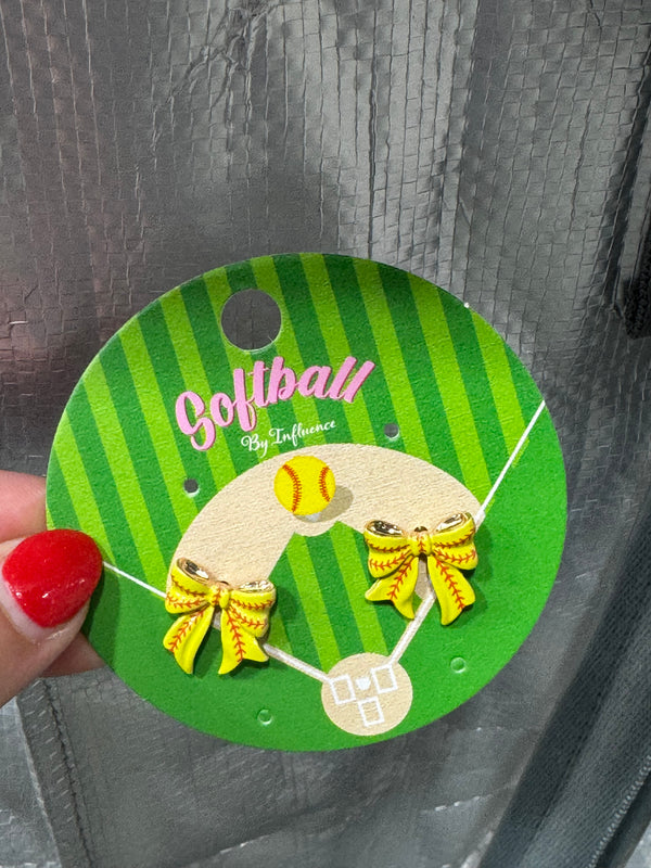Softball 🥎 bow earrings