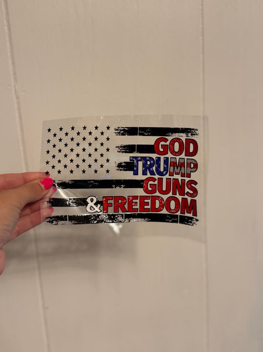 God trump guns freedom decal Trump