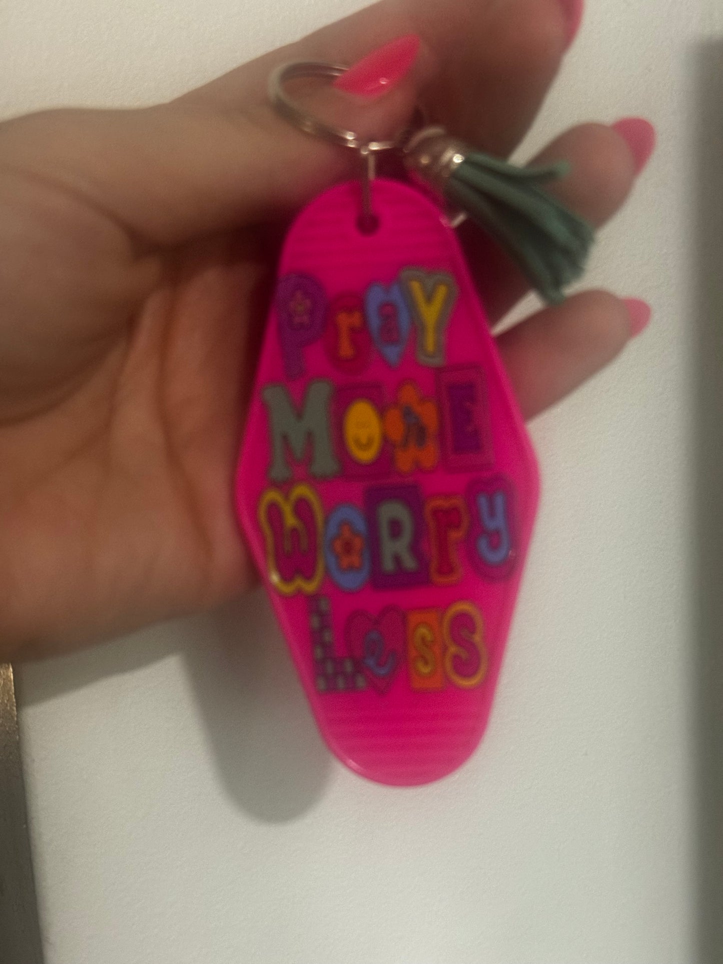 Keychain pray more worry less