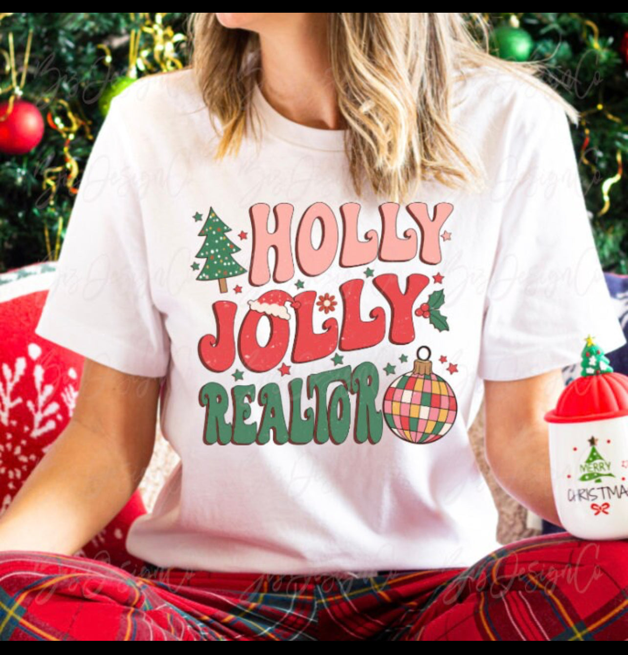 Holly Jolly  Realtor Christmas Short Sleeve or Long sleeve