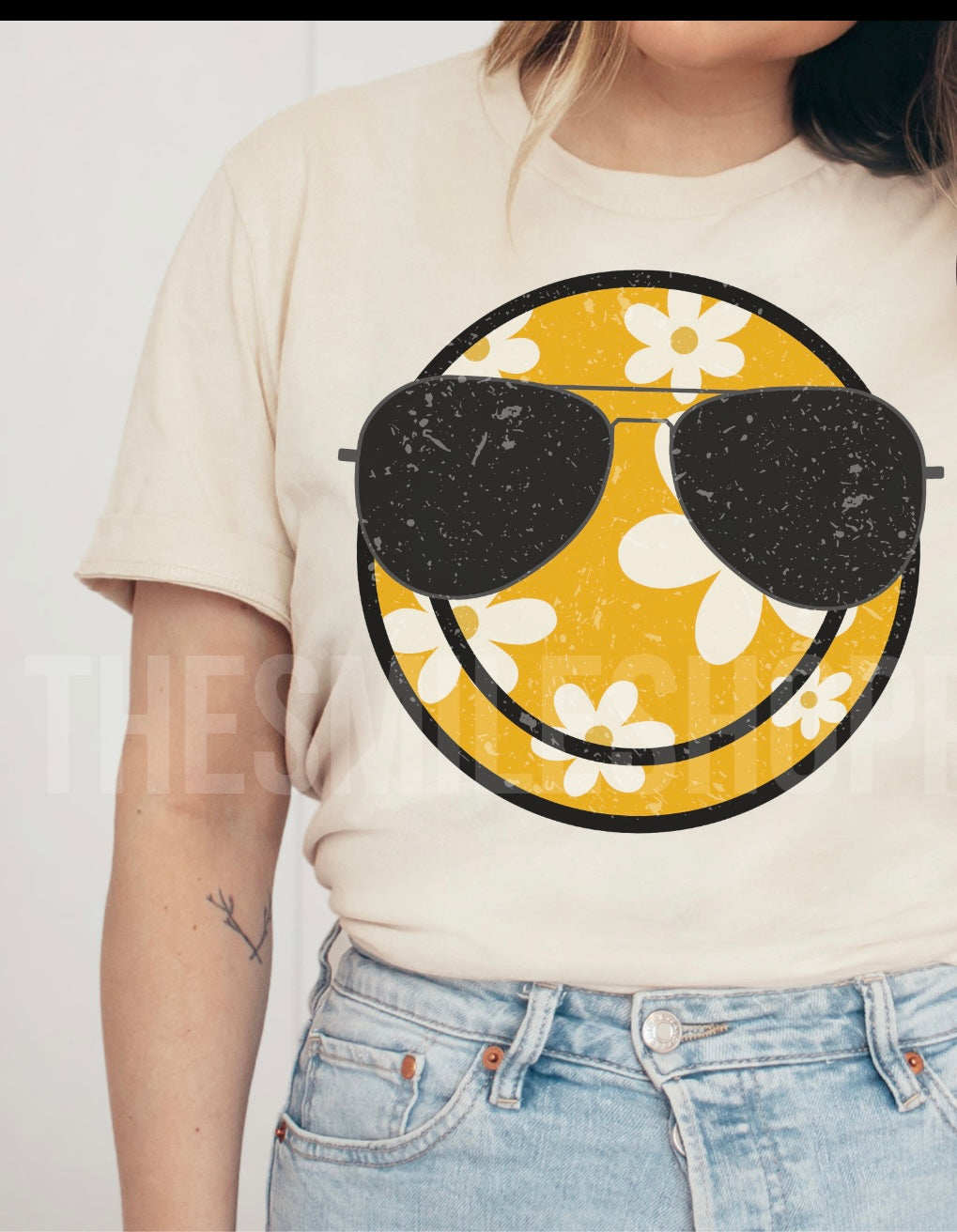 yellow Smiley Sunglass Print Comfort Colors