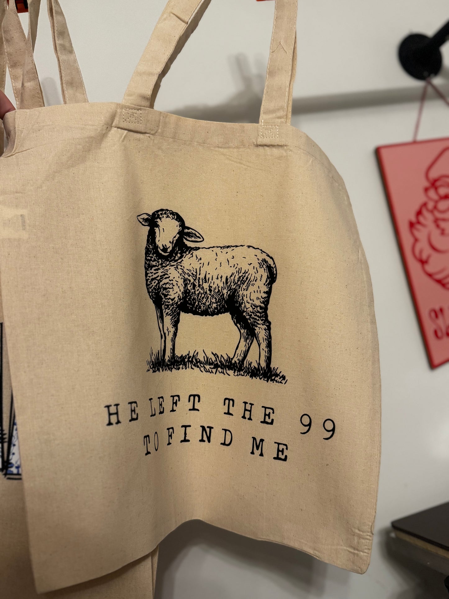 He left the 99 to find me tote bag