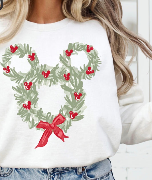 Mickey Christmas Green Bow