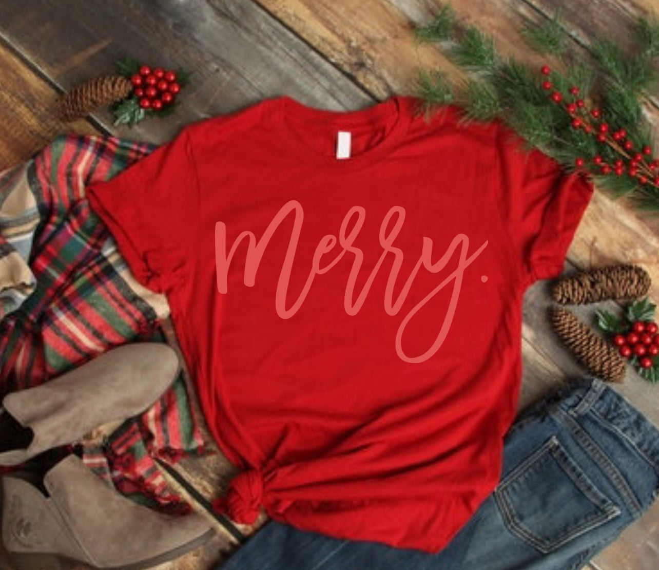 Merry Christmas Black Friday Short Sleeve Only Christmas Red