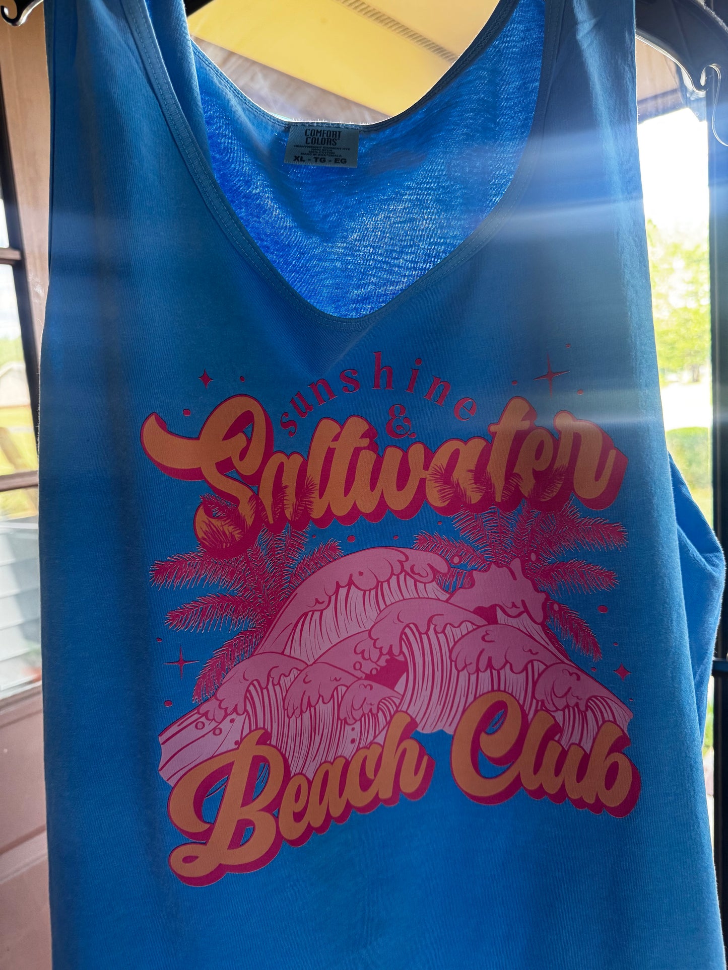 Comfort colors salty water Royal blue tank top