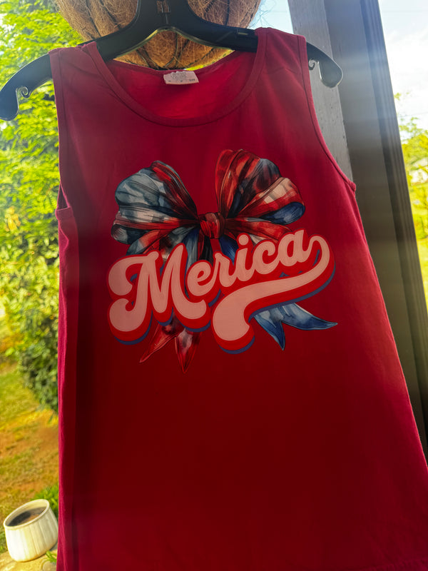 Comfort colors red American bow