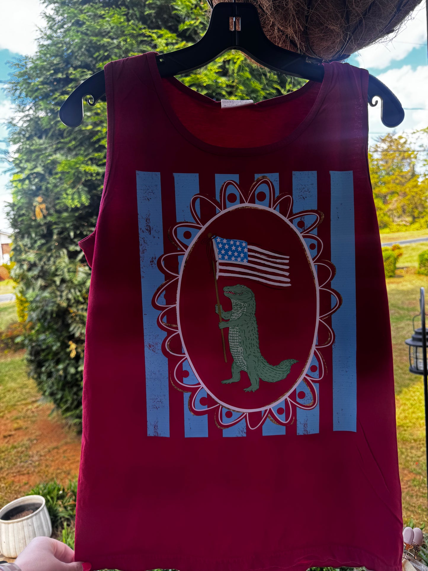 Comfort colors red gator tank top